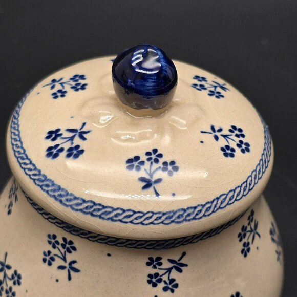 Vintage Johnson Brothers Sugar Pot Blue & Cream Floral Ceramic England Dh1351 - Picture 4 of 10